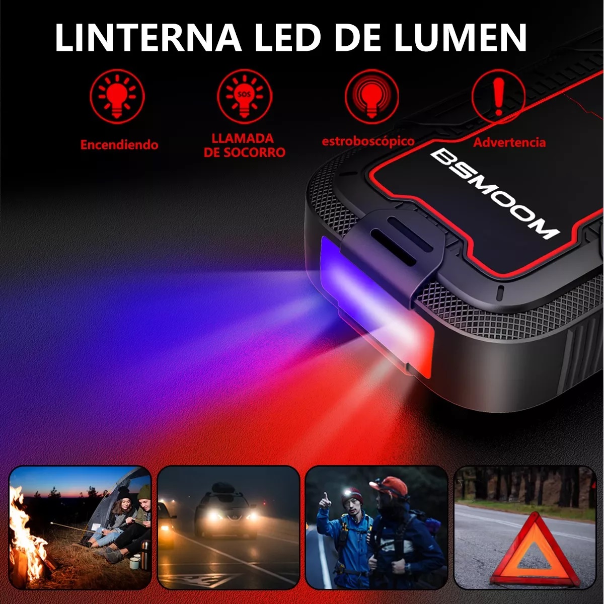 Arrancador De Batería Para Coche Portátil 5000a Con Pantalla