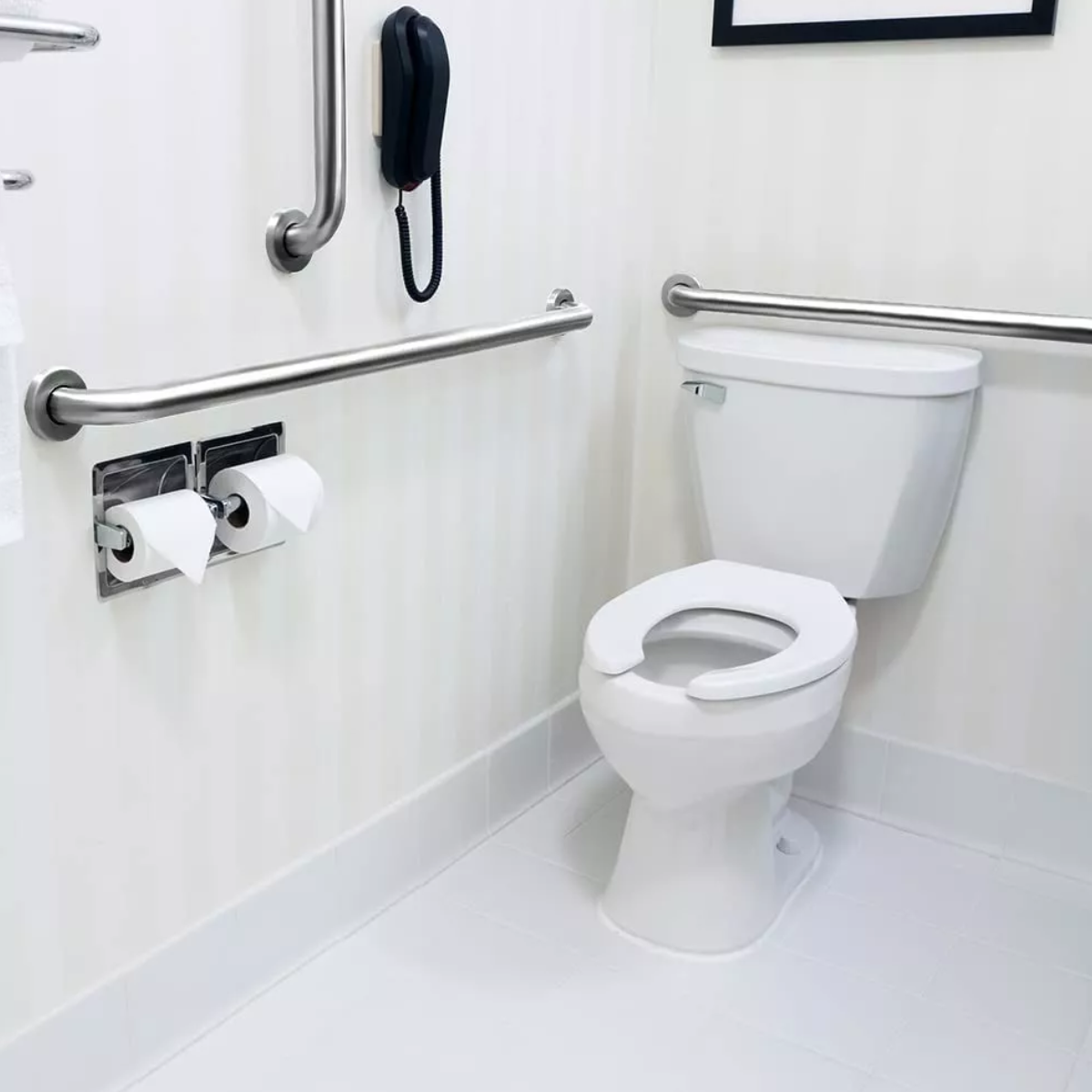 Barra De Seguridad Baño Pasamanos Acero Inox Wc 50cm 2 Pcs