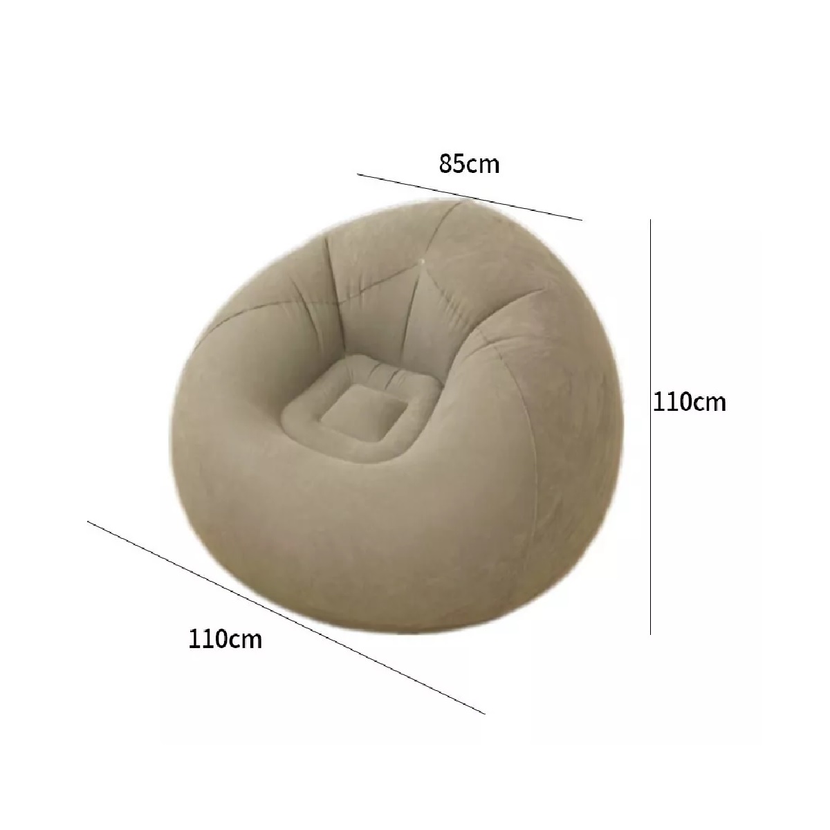 Lazy Inflable Sofá Plegable Con Bomba De Inflado Gris