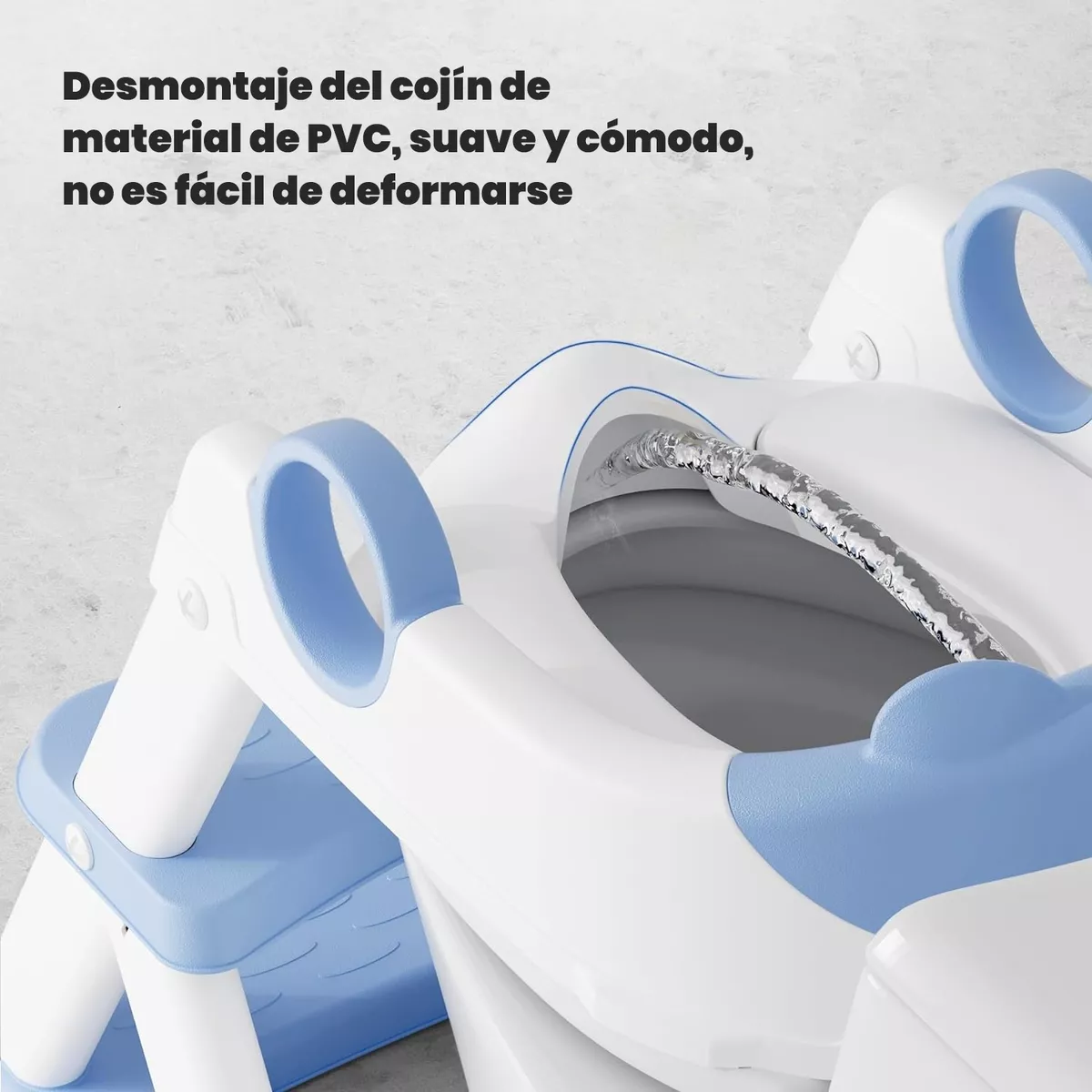 Asiento Entrenador Para Baño Niños, Accesorios Baño Escalera Azul