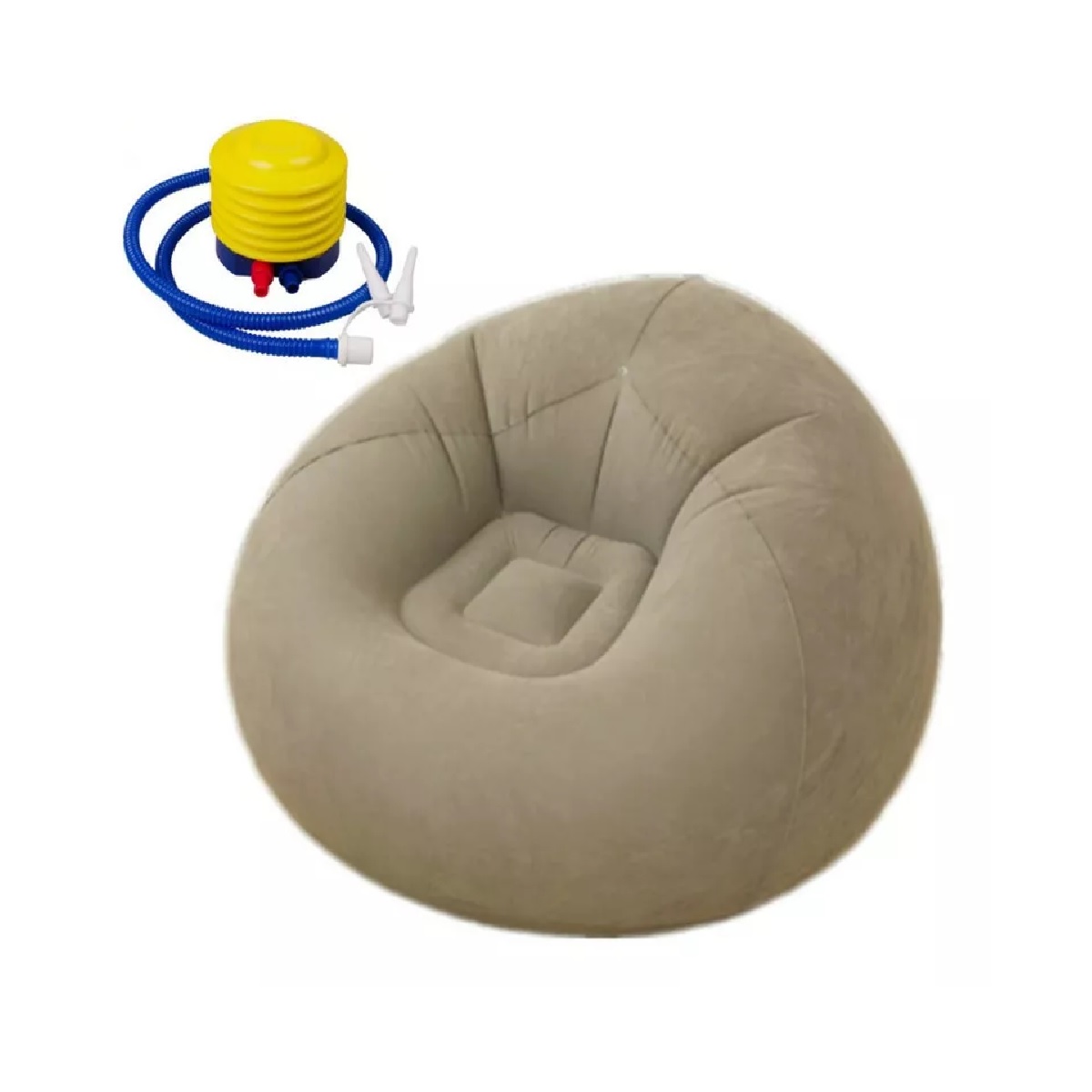 Lazy Inflable Sofá Plegable Con Bomba De Inflado Gris