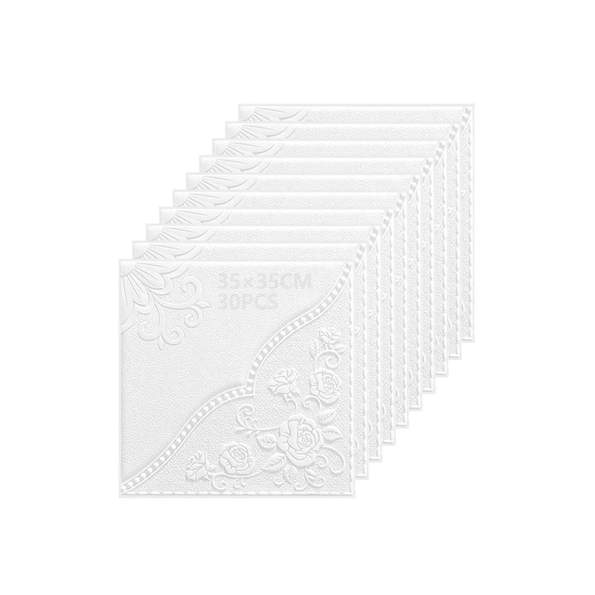  3d Panel Cuadrilátero Ciruela Patrón Color Blanco