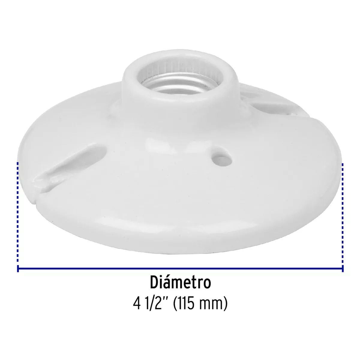 Paq. 6 Portalampara Porcelana 4 1/2 Circular Color Blanco