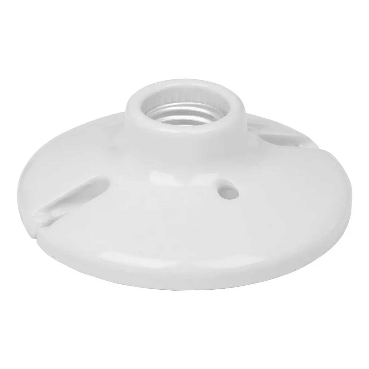 Paq. 6 Portalampara Porcelana 4 1/2 Circular Color Blanco