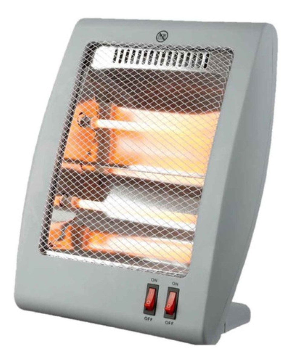 Calefactor Calentador Electrico Cuarzo 2 Niveles Calefaccion gris 