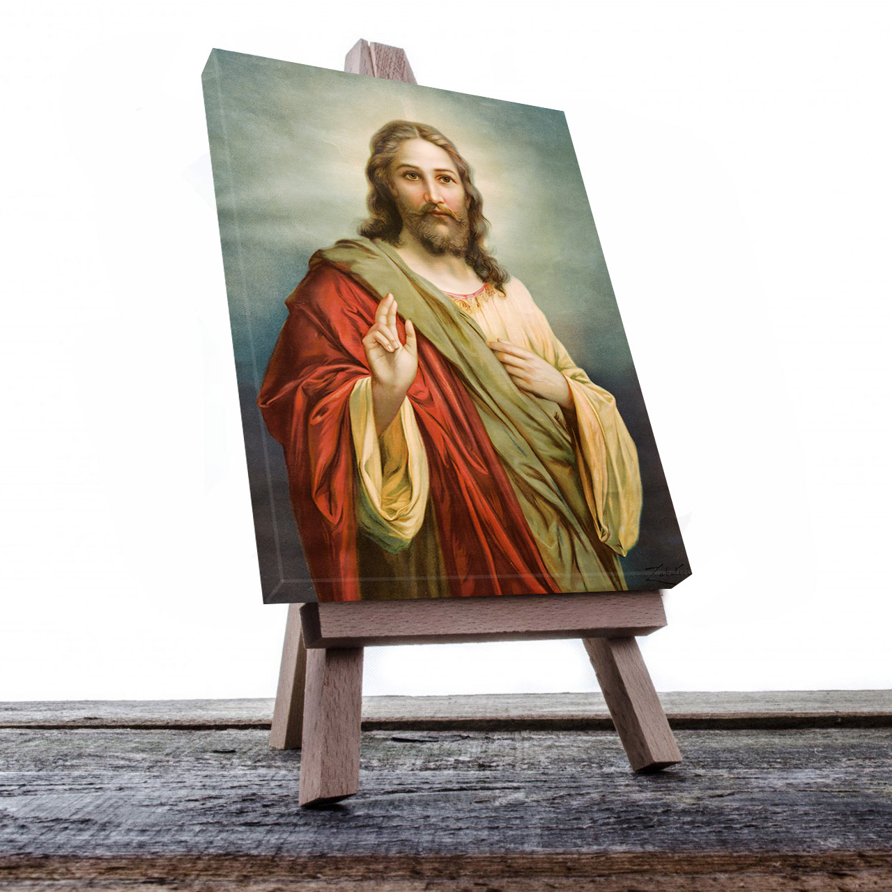 Cuadro Decorativo Canvas Religioso Jesus manto rojo 45 X 30