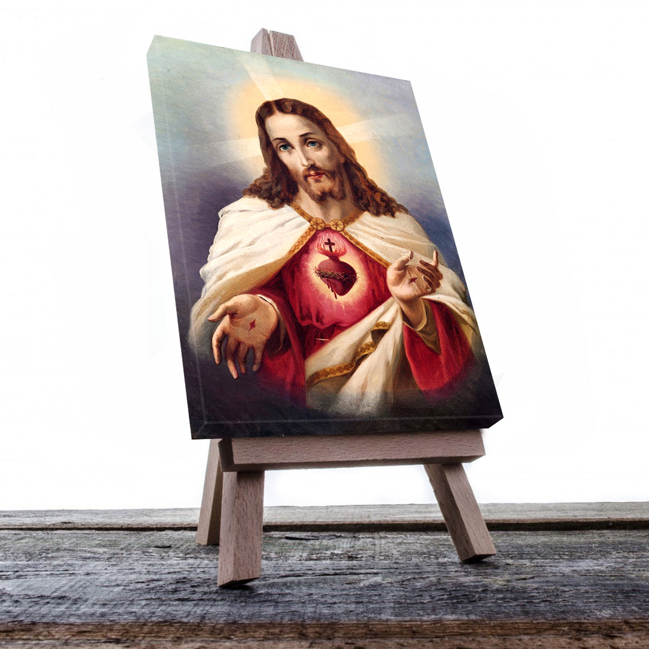 Cuadro Decorativo Canvas Religioso Sagrado Corazón de Jesús 90 X 60 cm