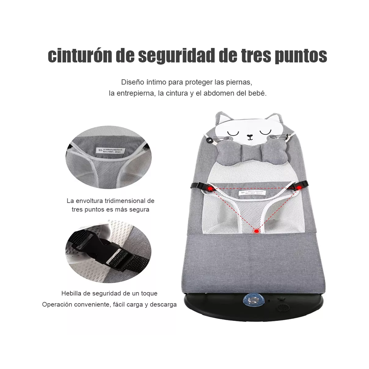 Mecedora Bebé Columpio Con Juguetes Ajustable Cuna Musica