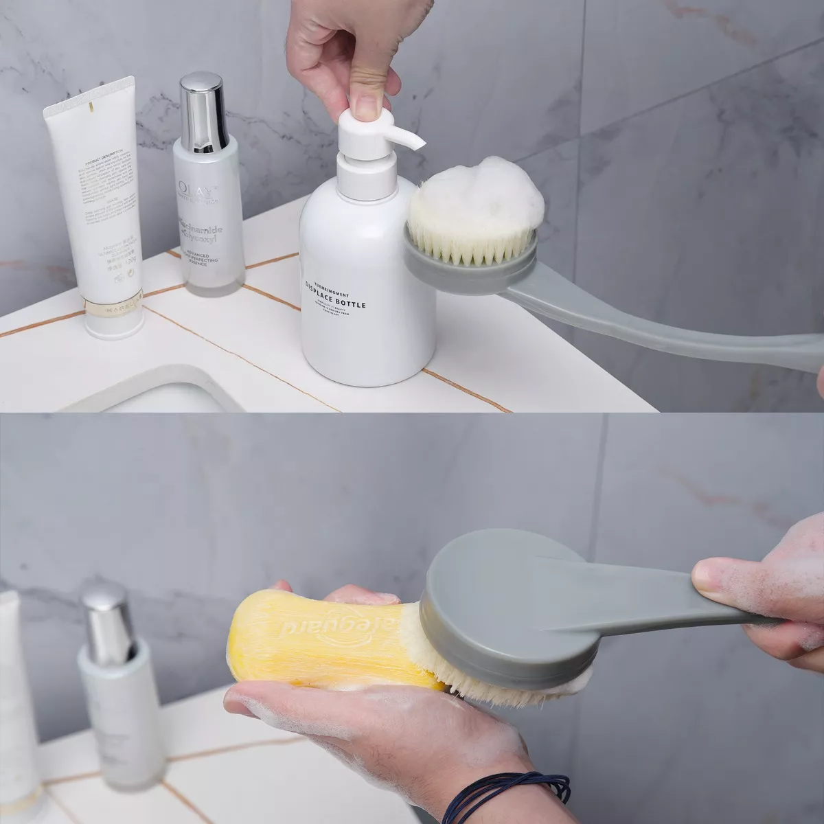 Cepillo De Baño Mango Largo Cepillos Corporales Ducha
