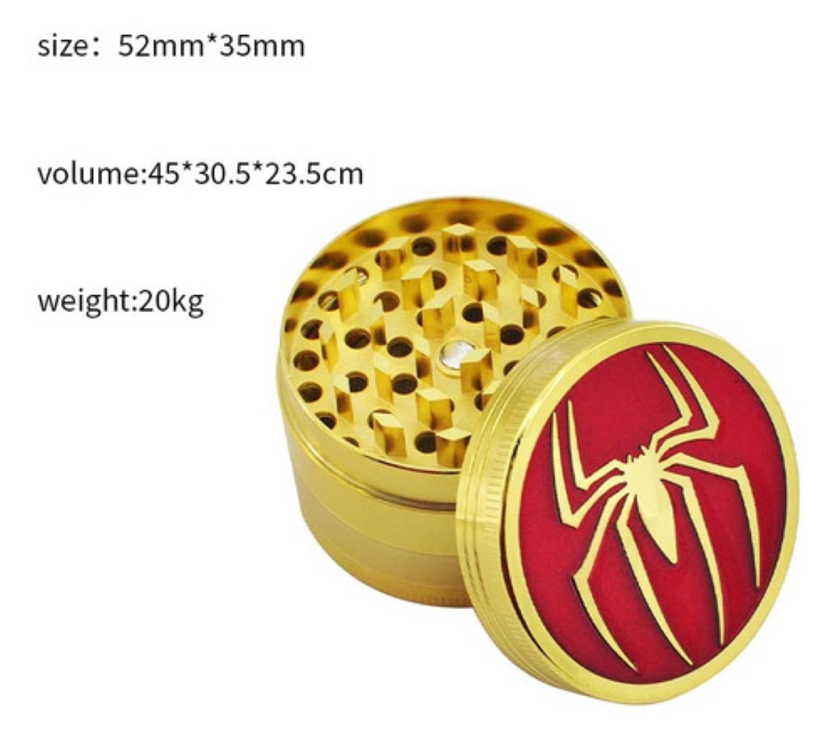 Grinder Moledor De Hierbas Premium 4 Capas 52mm Grande DORADO