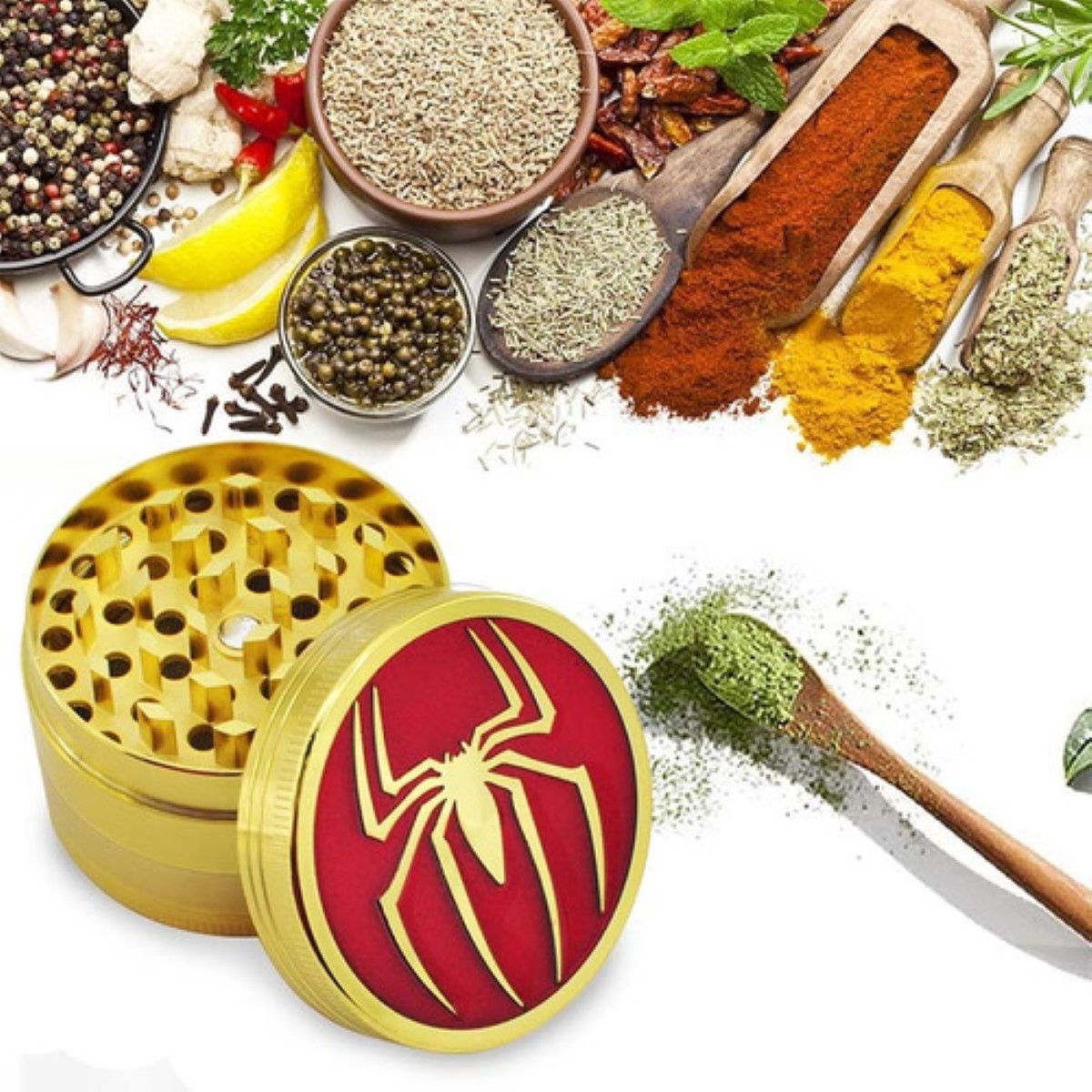 Grinder Moledor De Hierbas Premium 4 Capas 52mm Grande DORADO