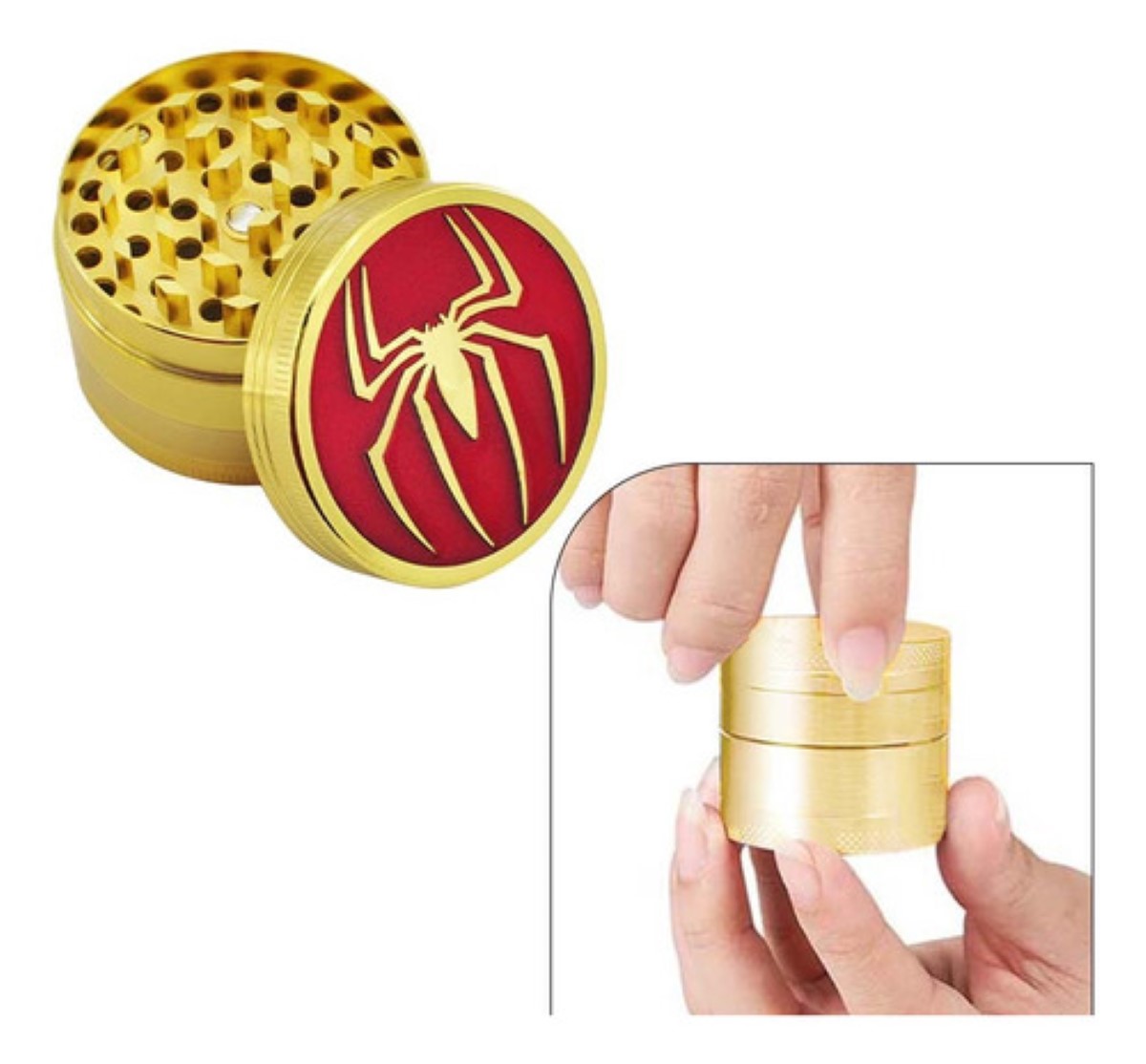 Grinder Moledor De Hierbas Premium 4 Capas 52mm Grande DORADO