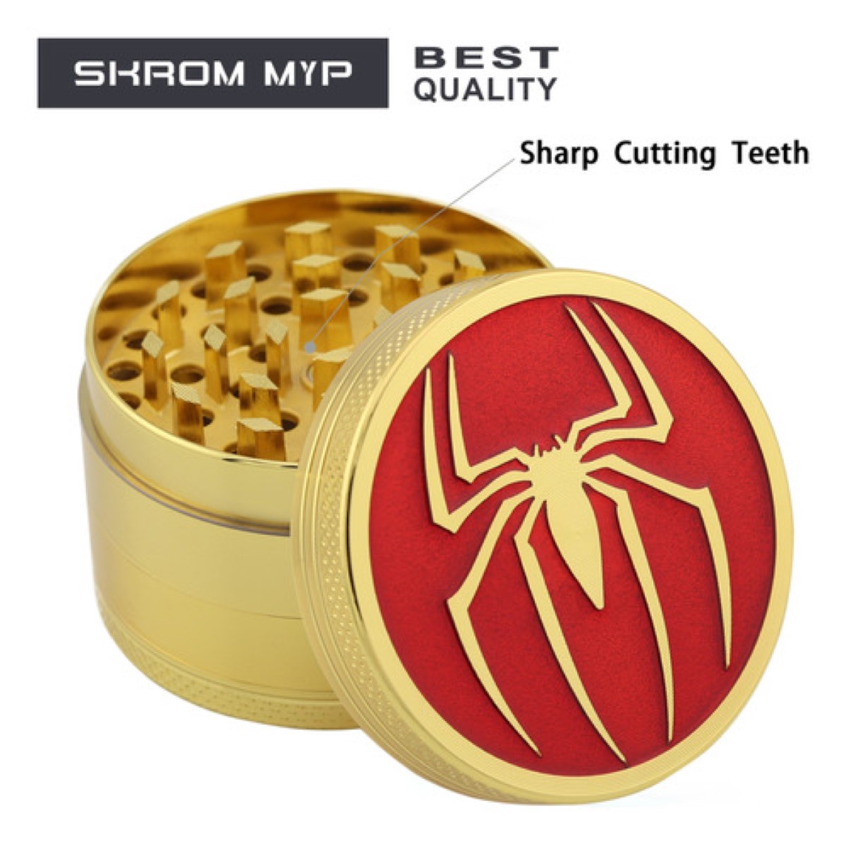 Grinder Moledor De Hierbas Premium 4 Capas 52mm Grande DORADO