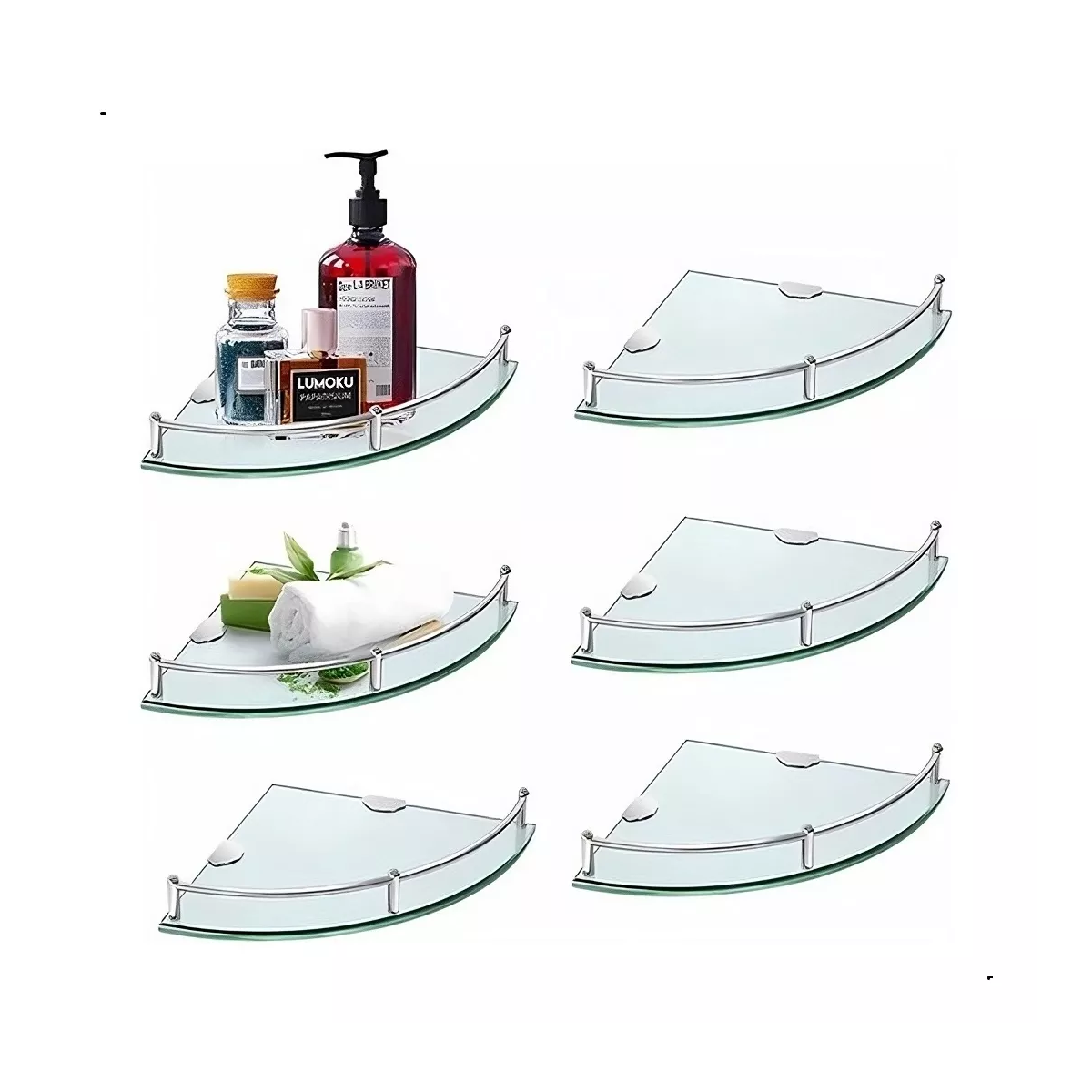 Repisas Estante De Vidrio para baño 6 Pisos Cristal Templano 
