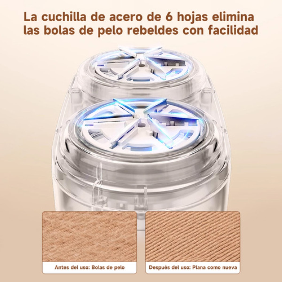 Quita Pelusa Electrico Doble Cabeza Quitapelusas Inalámbrico BLANCO