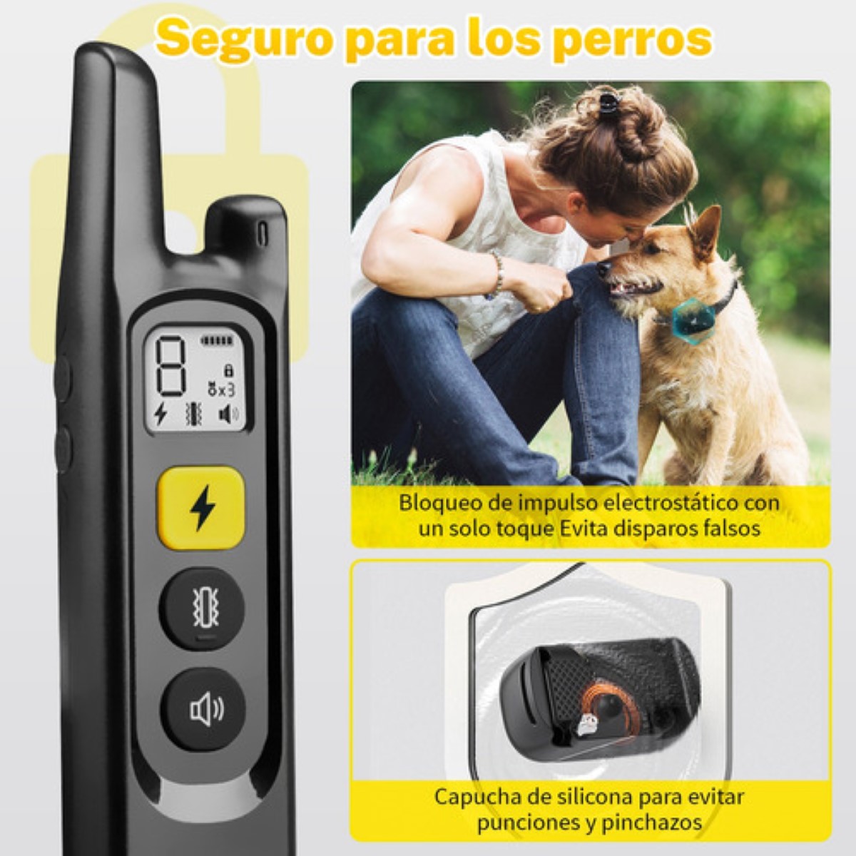 Collar Eléctrico Para De Adiestramiento Perros Color Negro