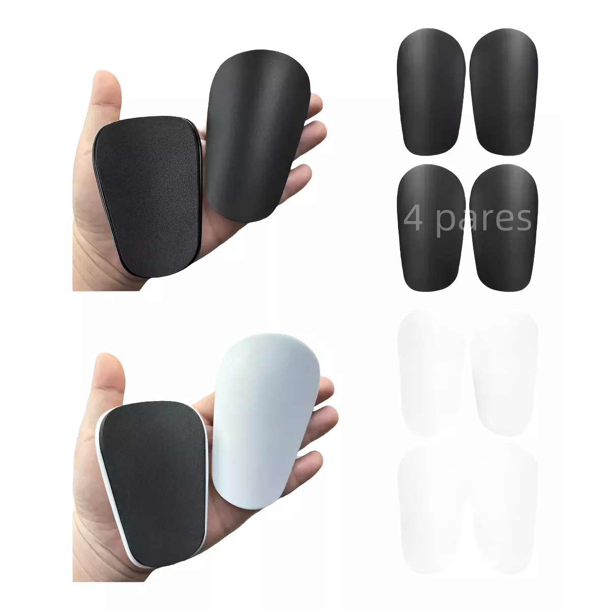 2 Pares Mini Espinilleras Protector Futbol Deportes 10cm