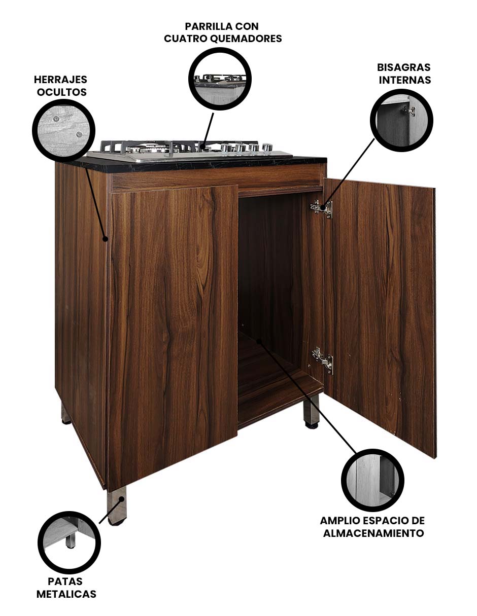 Gabinete De Cocina Inferior AMAPOLA Con Parrilla
