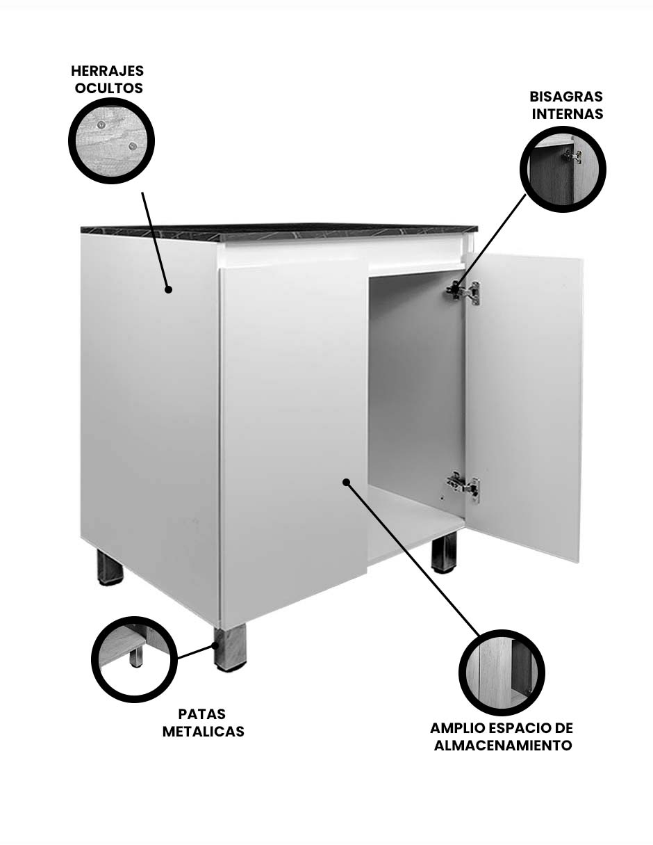 Gabinete Inferior De Cocina VIOLETA Mueble Para Parrilla