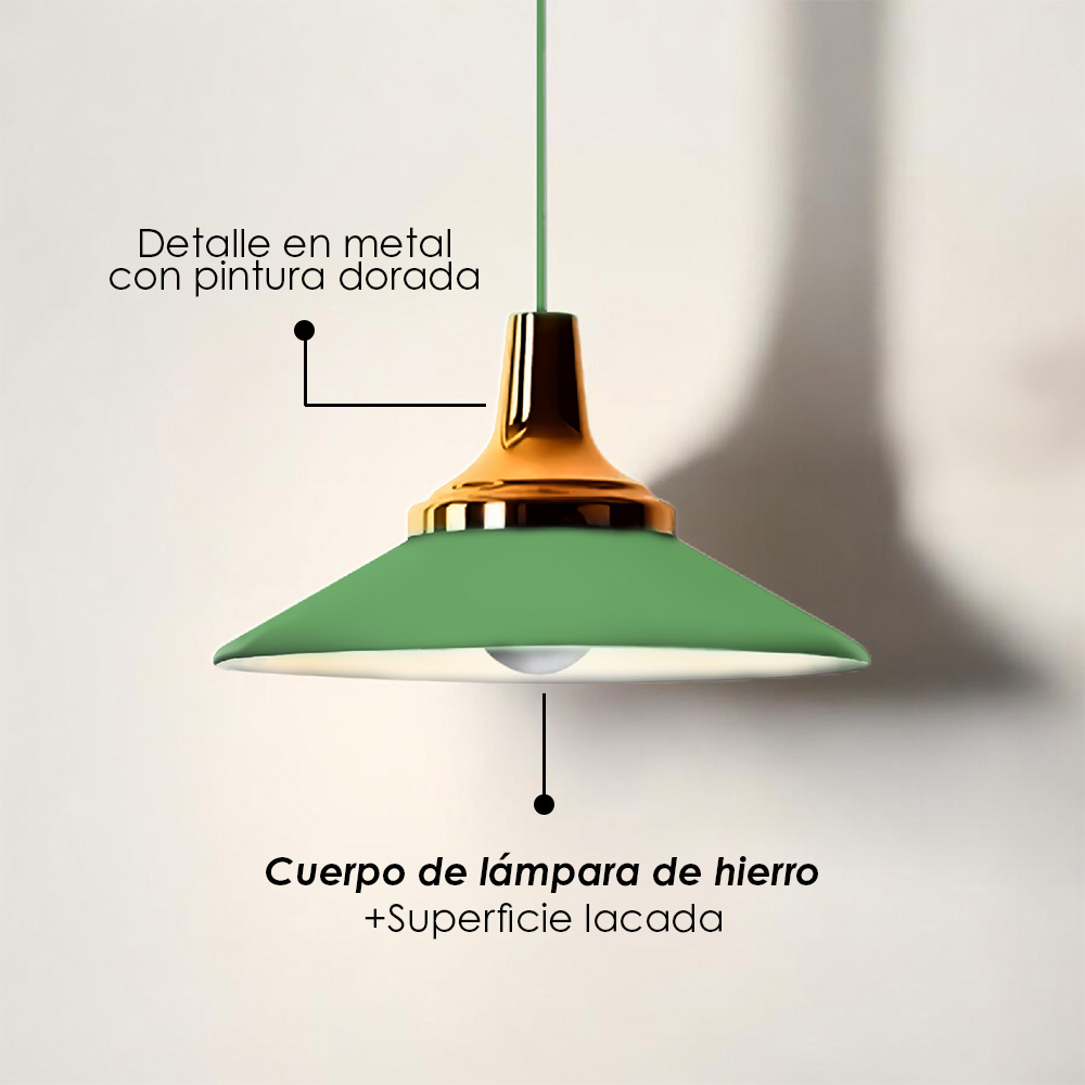 Ilios Innova I Lampara colgante macaron retro con base de metal y ...