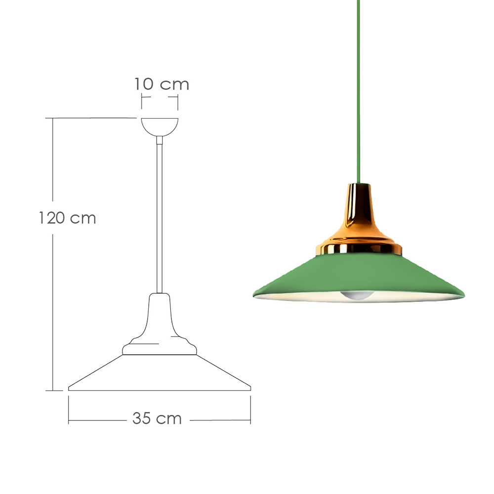 Ilios Innova I Lampara colgante macaron retro con base de metal y ...