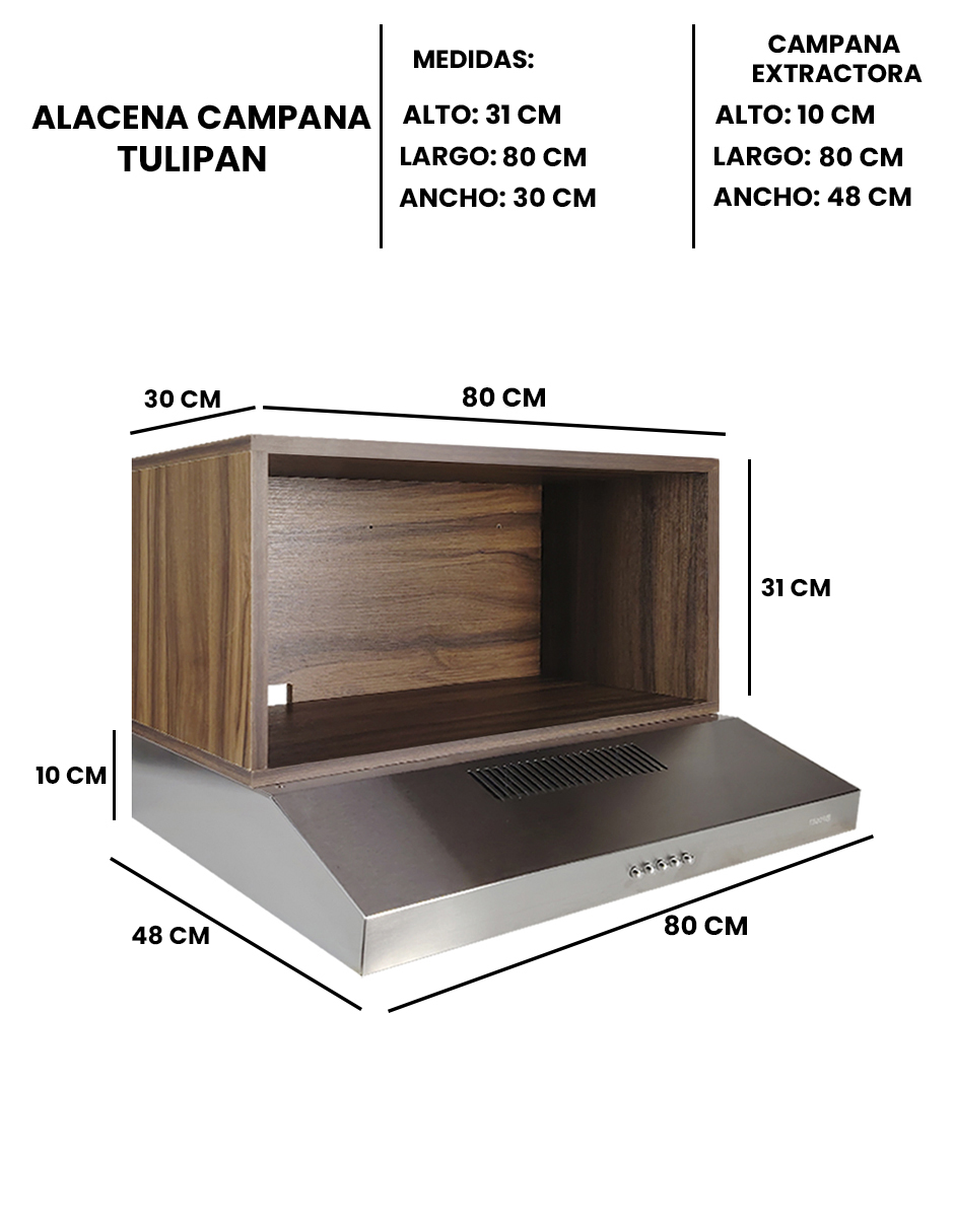 Campana Extractora De Cocina TULIPAN Con Alacena