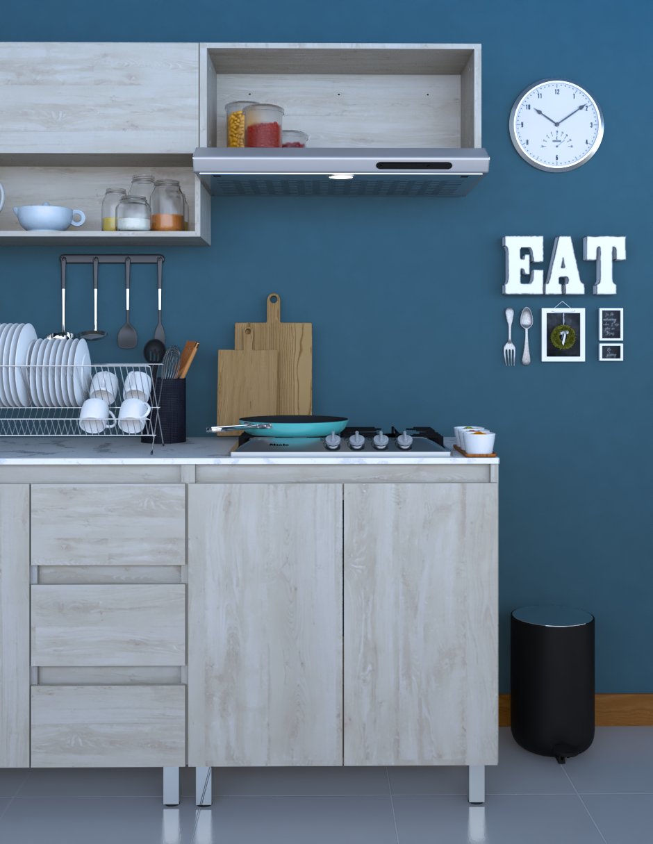 Cocina Integral Completa PETUNIA Con Parrilla Y Campana