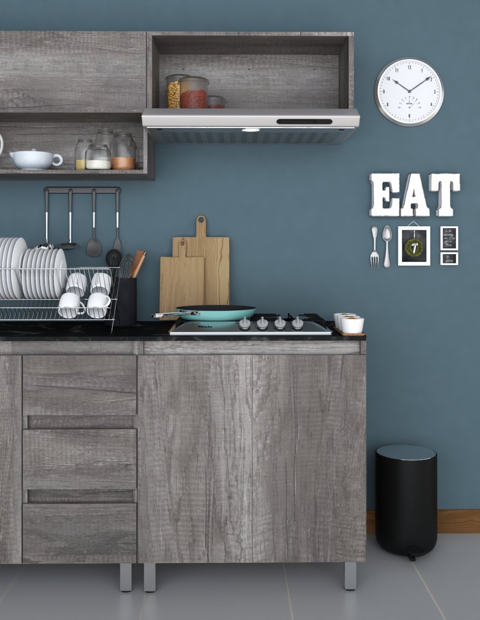 Cocina Integral Completa PETUNIA Con Parrilla Y Campana