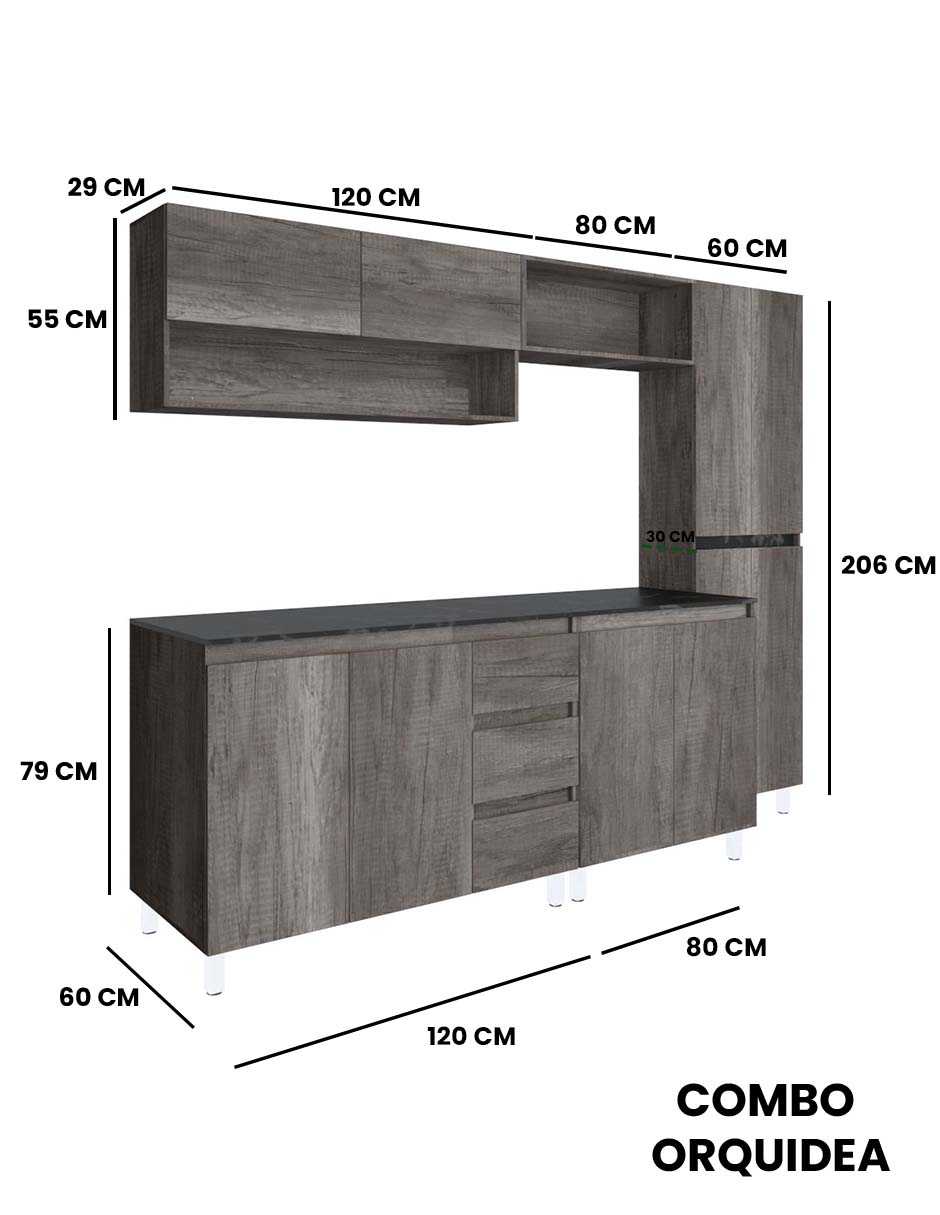 Cocina Integral ORQUIDIA Premium Para Tarja Minimalista
