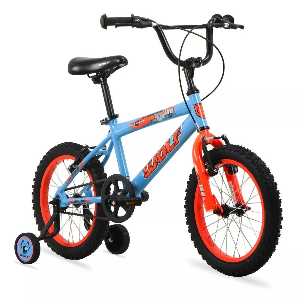 Bicicleta Infantil Wolf Bmx R16 1v Ruedas Laterales Frenos V