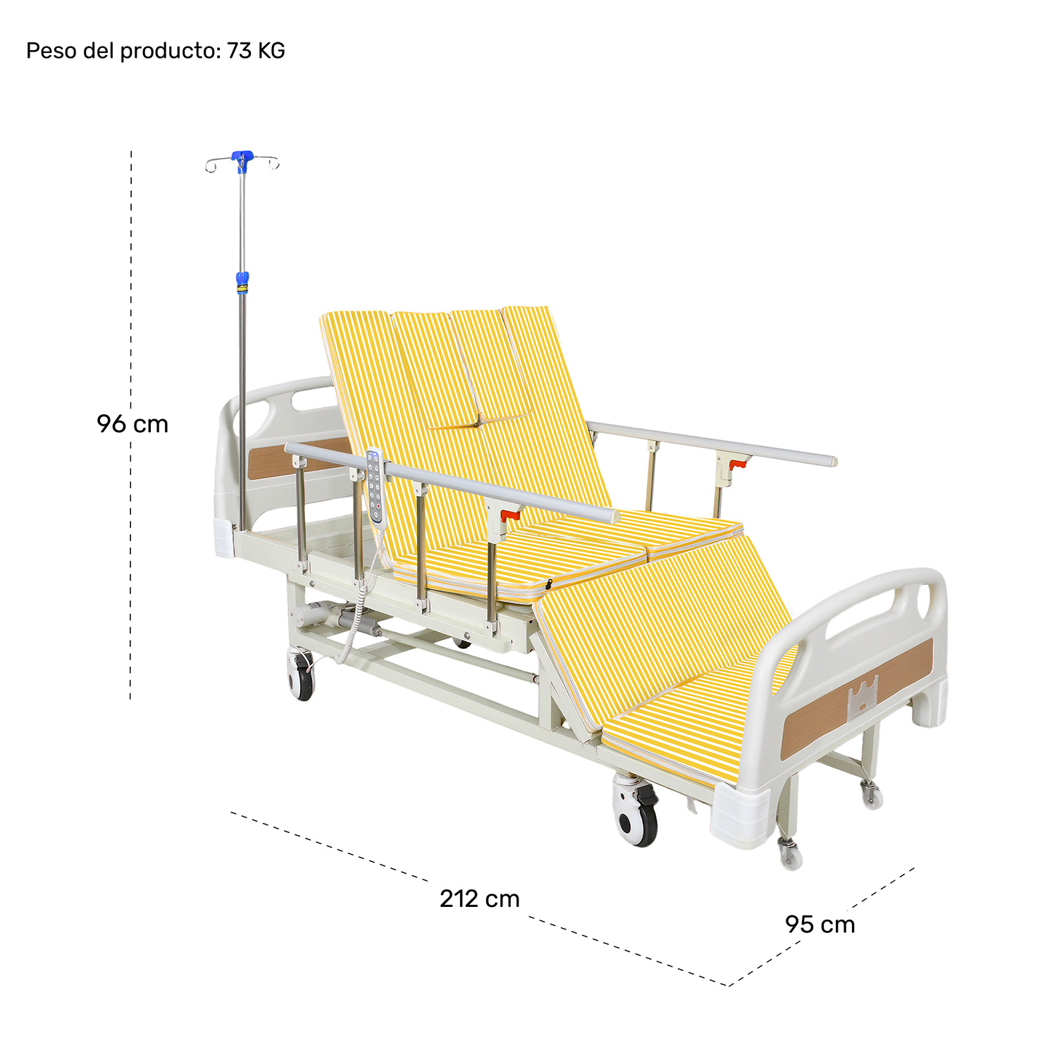 Cama Hospitalaria Electrica 6 Funciones Comodo Lujo Premium Nanofort