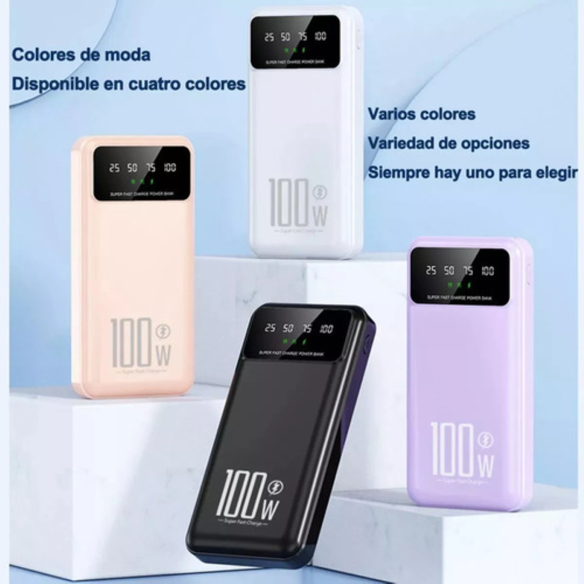 Power Bank 30000mah Con Cable/pantalla Pd100w/5a Ultrarápida