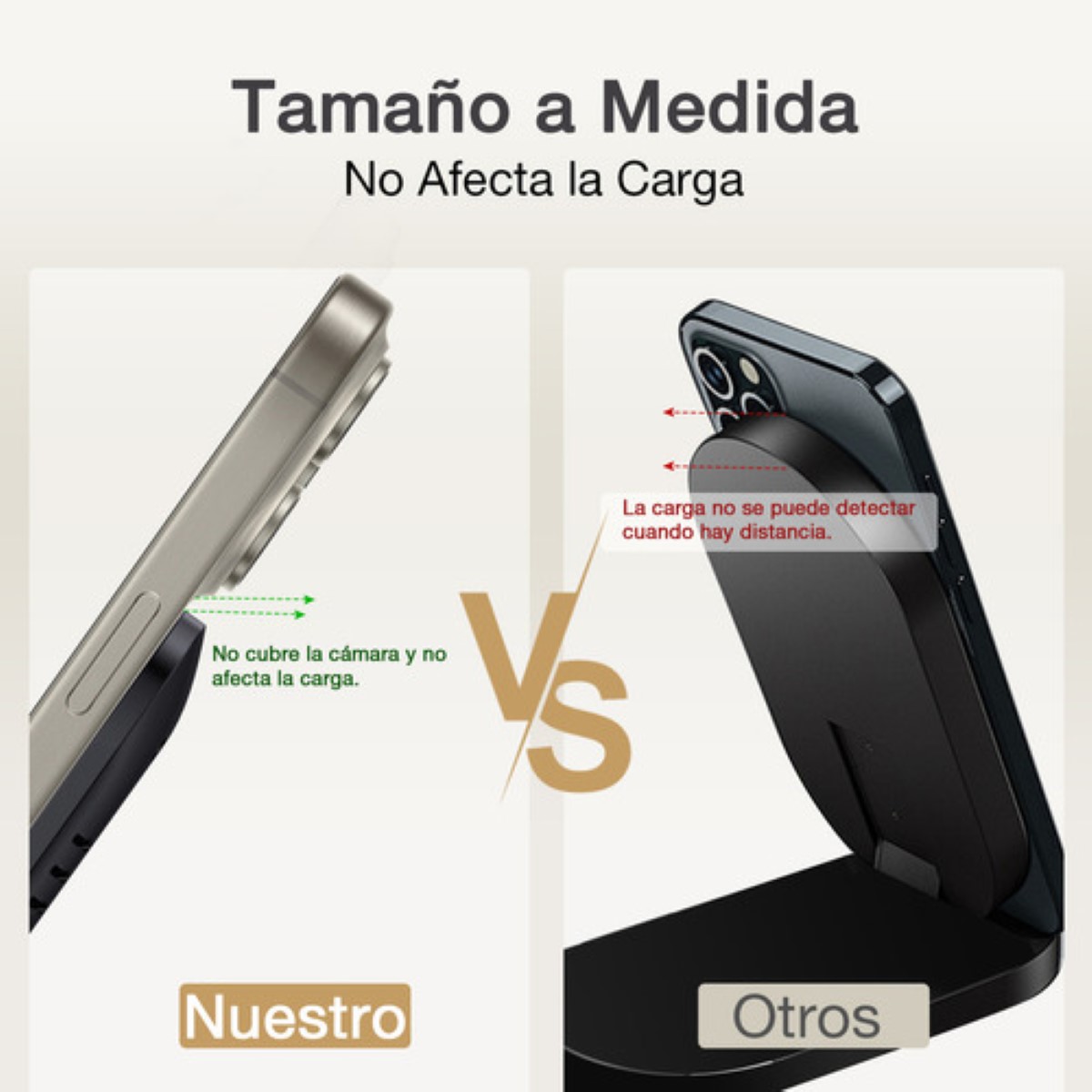Cargador inalámbrico 15W, Soporte del Celular, para iPhone 11/12/13/14/15, para Samsung y otros dispositivos que soportan carga inalámbraca NEGRO