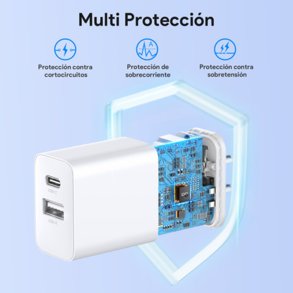 3 Piezas Cargador Tipo C Pd 20w + Usb A 18w 1hora Carga Rápida Con 3 Usb C Cable Compatible Con Ip 16 15 14 13 Pro Max, Galaxy S21/s22/s23 BLANCO