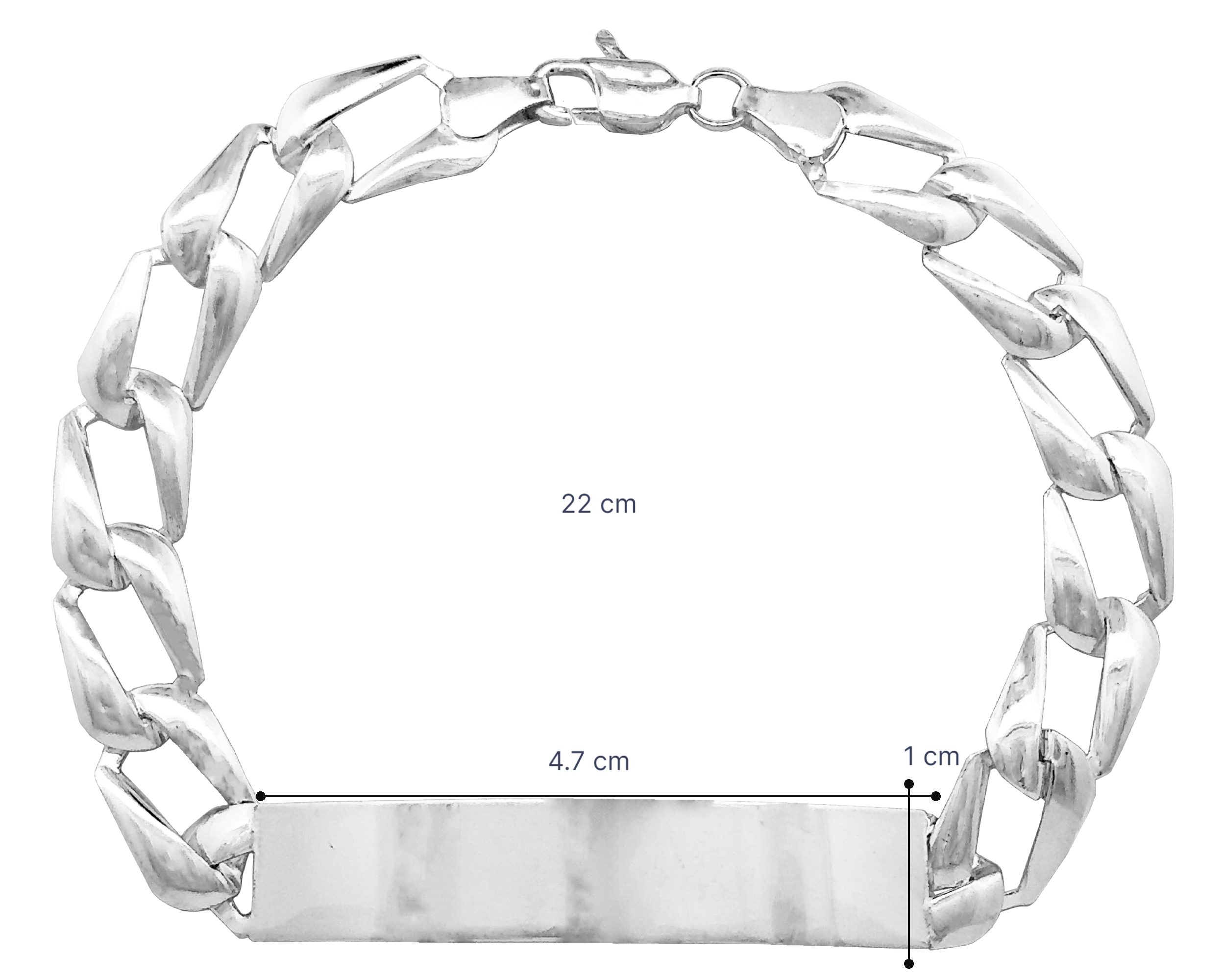 Pulsera Esclava Plata 925 Horoz Troquelada Para Caballero 21cm SP624