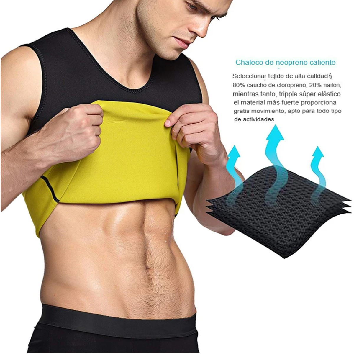 Chaleco sauna hombre entrenador cintura moldeadores cuerpo adelgazantes ropa interior quemar grasa