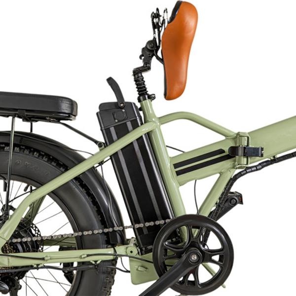 Bicicleta Electrica Plegable 48v 350v 7 Velocidades 32km/h Verde E-Be