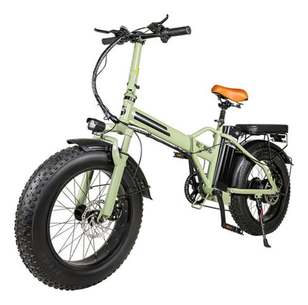 Bicicleta Electrica Plegable 48v 350v 7 Velocidades 32km/h Verde E-Be