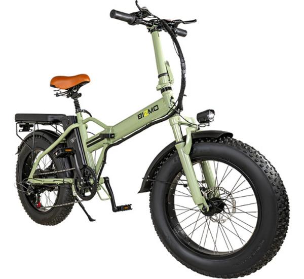 Bicicleta Electrica Plegable 48v 350v 7 Velocidades 32km/h Verde E-Be