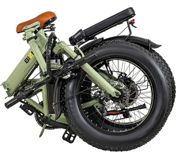Bicicleta Electrica Plegable 48v 350v 7 Velocidades 32km/h Verde E-Be