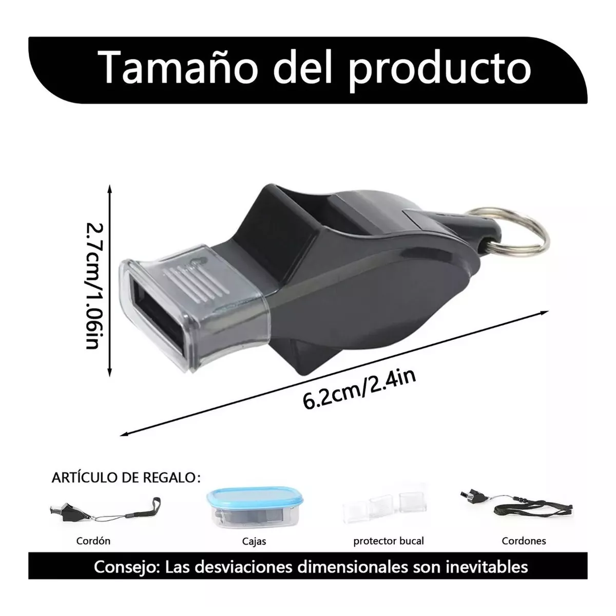 12 Pzs Silbatos Árbitro Deportivo Negro