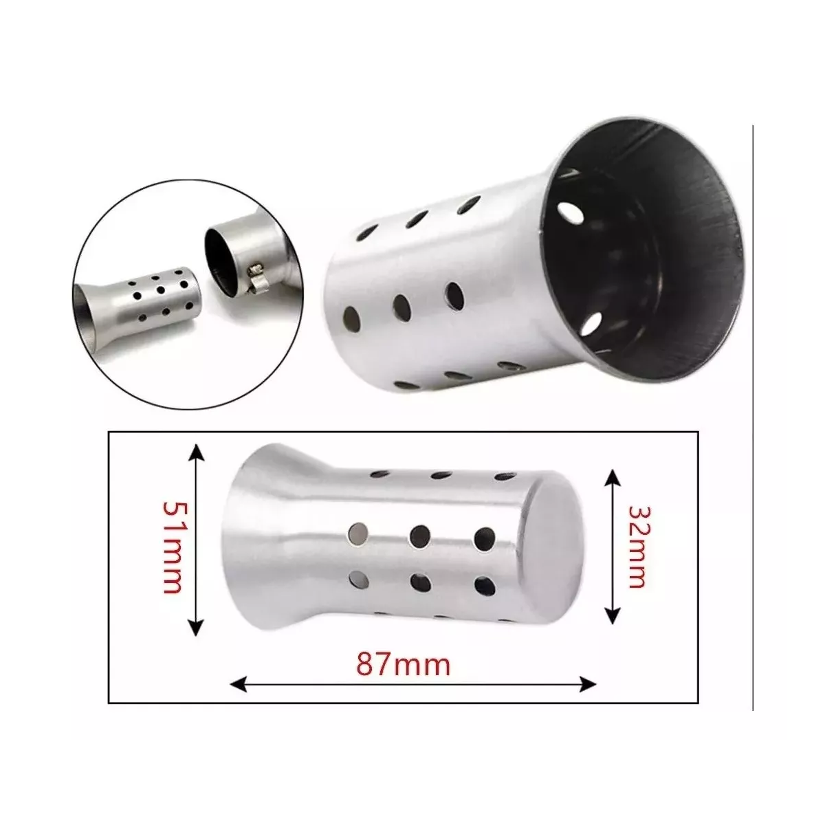 Tubo De Escape Dorado De Fibra De Carbono De Imitación 51mm