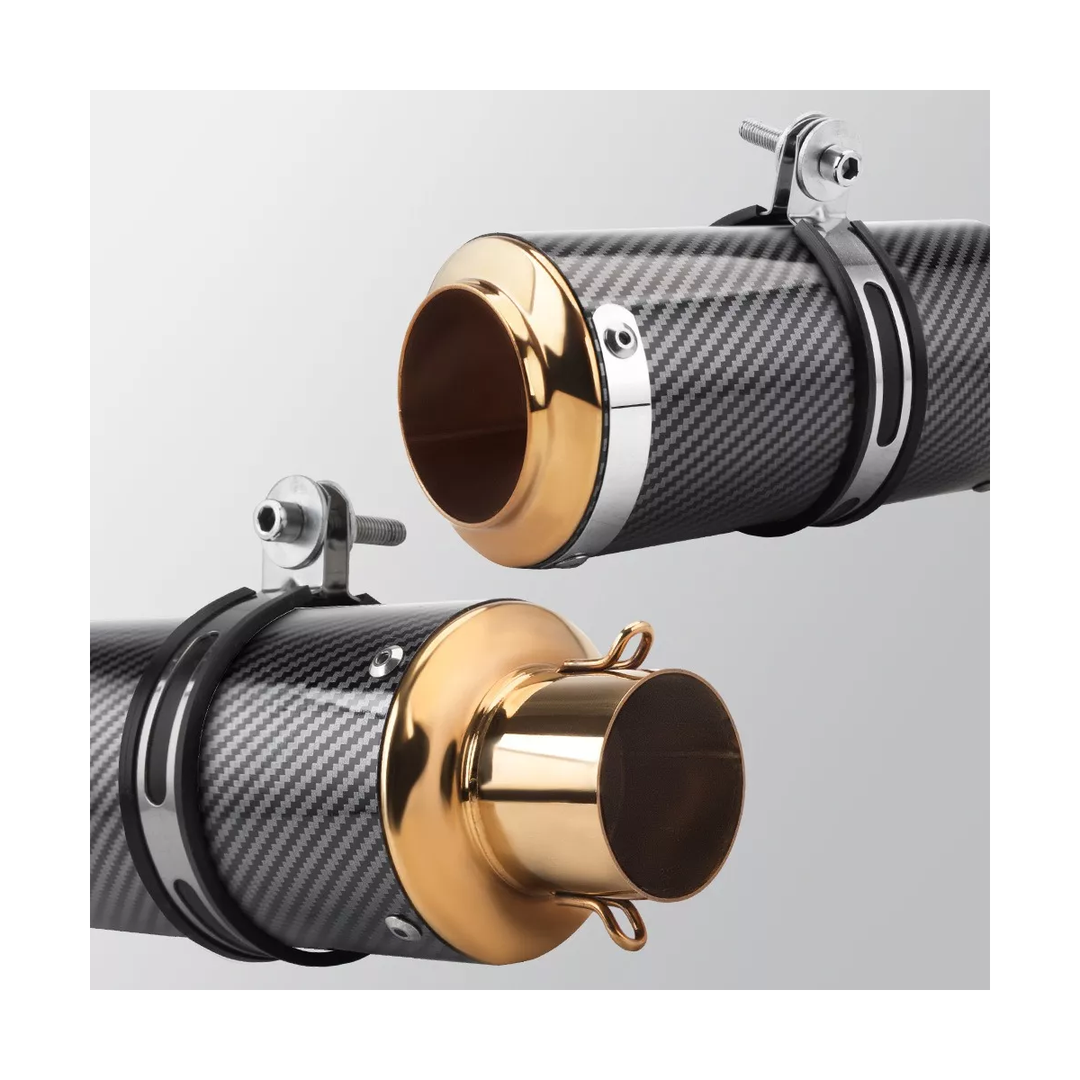 Tubo De Escape Dorado De Fibra De Carbono De Imitación 51mm