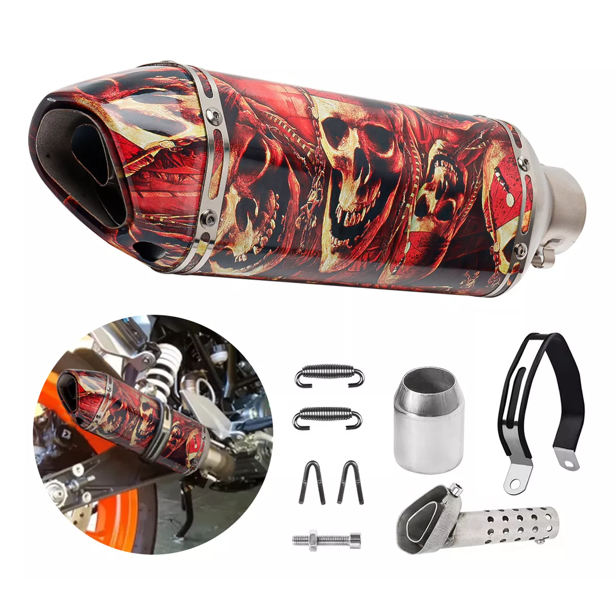 Escape Silenciador Universal Para Moto Deportivo 38-51mm