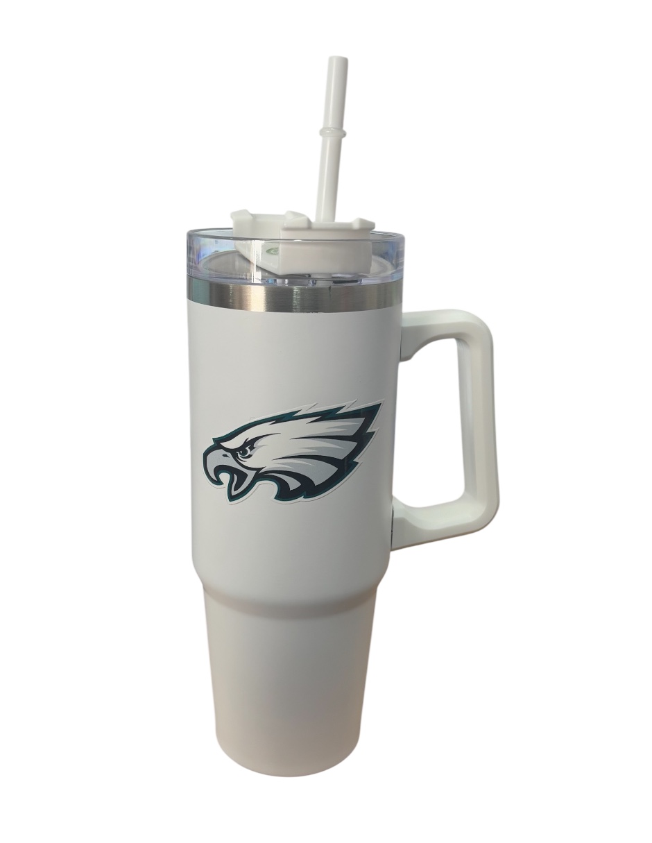 Termo de acero inoxidable Fartmex color blanco NFL Philadelphia Eagles 30 Oz