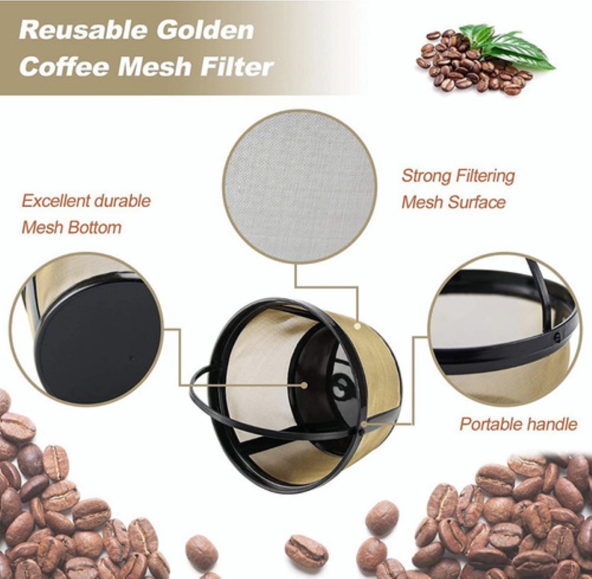 Filtro Canasta Para Cafeteras De 10 A 12 Tazas NEGRO CAFE 