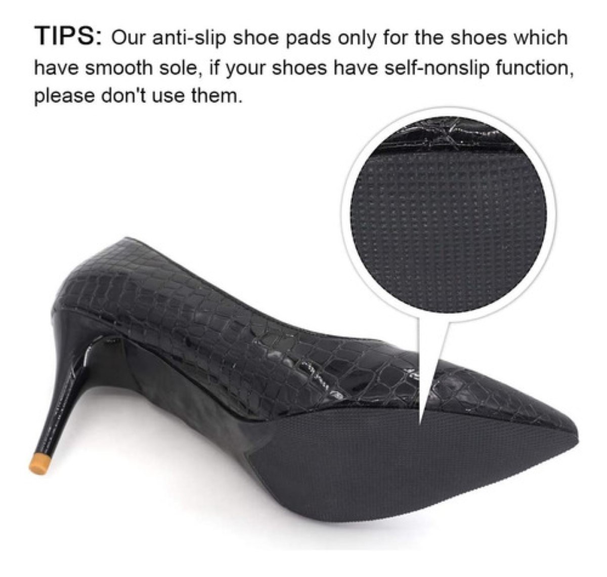 30pcs Protector Suela Goma Antideslizante Para Tacones Altos NEGRO