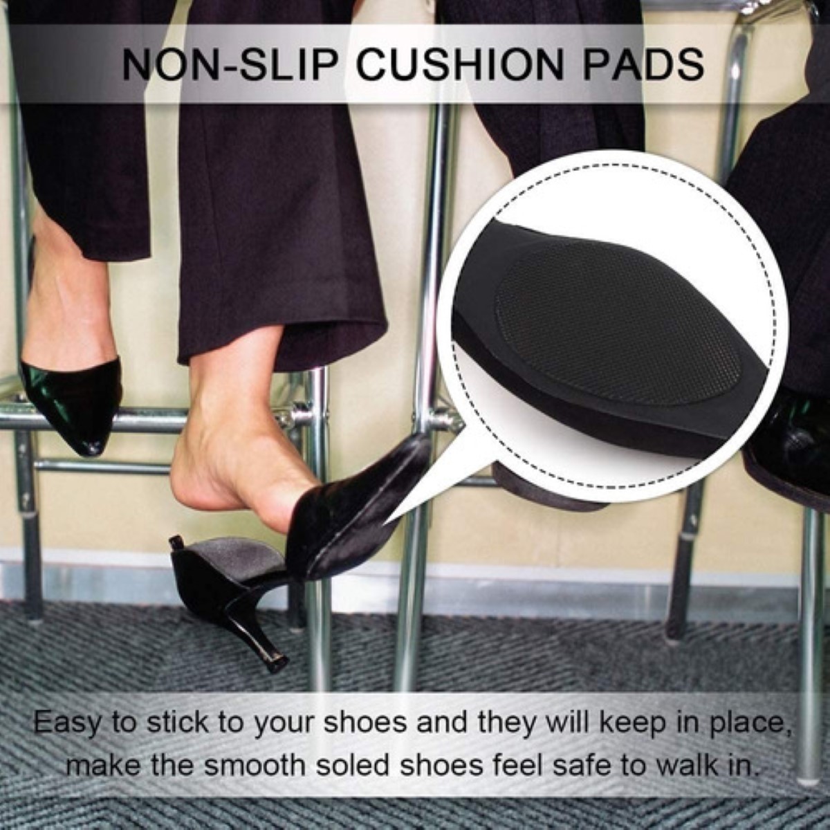 30pcs Protector Suela Goma Antideslizante Para Tacones Altos NEGRO