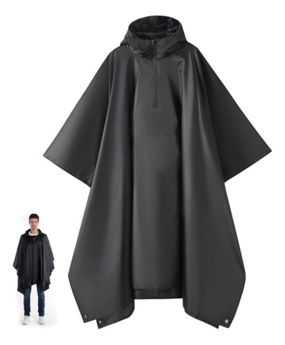 Capas Impermeable Poncho Para Hombre Mujer Dama Muy Duradero NEGROO