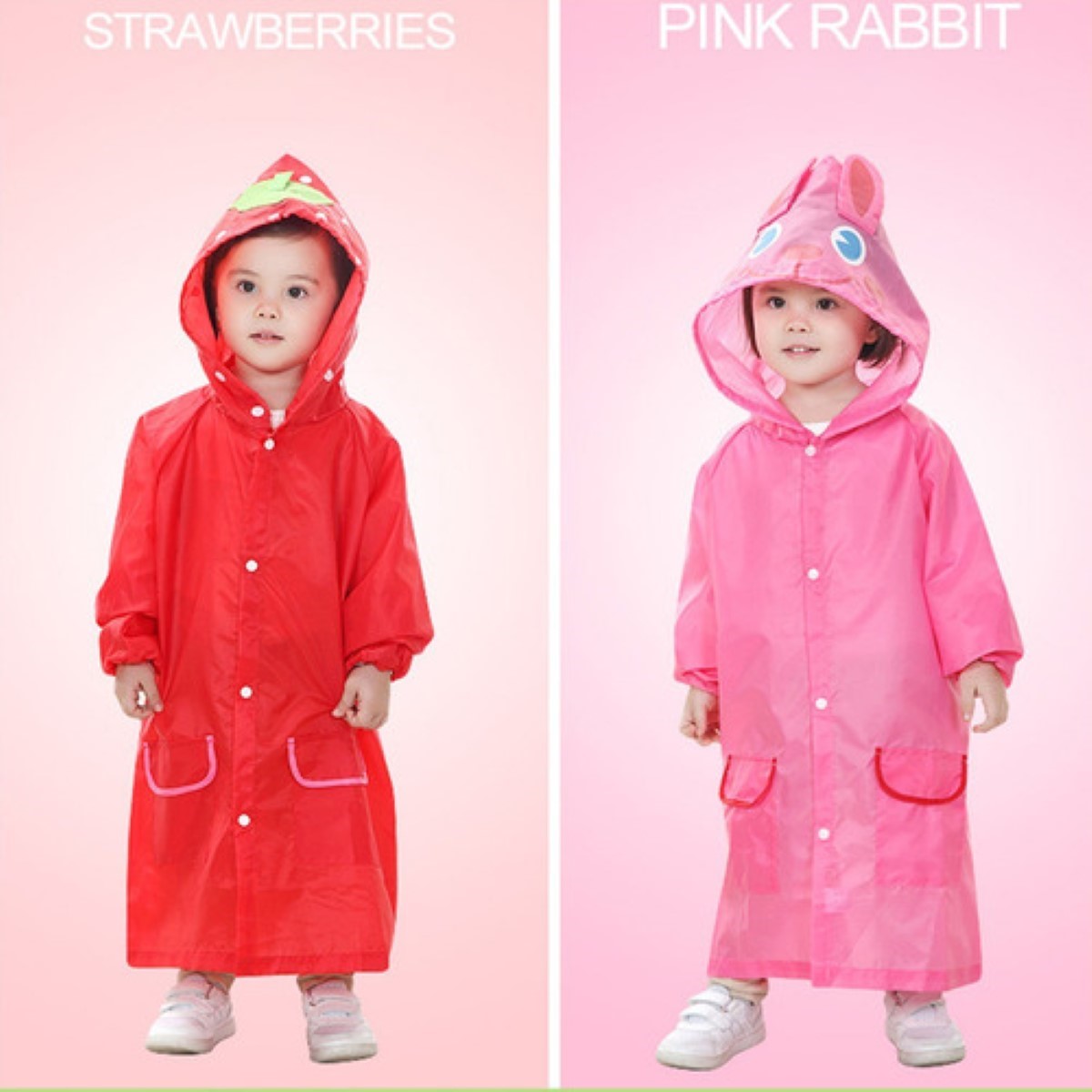 Poncho Impermeable Capa Lluvia Niño Colegio Kinder Escuela ROSA